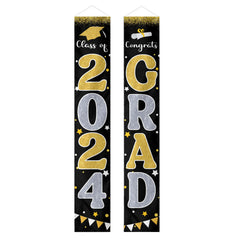 Décorations de remise de diplôme 2024 GRAD Flash Banner Panneau de porte pour porche