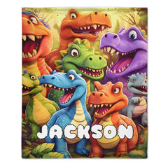 Customized Cute Dinosaur Blanket - Personalized Name - Gift For Kids, Children-SDG