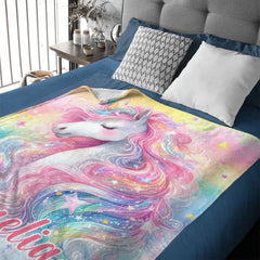 Dreamy Unicorn Blanket - Personalized Blanket - Gift for Girls - SDG