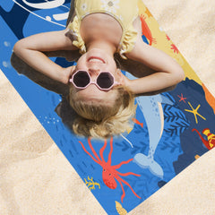 Personalized Pool Towel with Your Name -  Cute Baby Towel Ocean Print