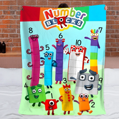Number Blocks Blanket – Fun Counting Blanket for Kids – Educational Gift for Boys & Girls