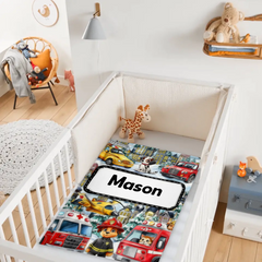 Custom Fire Dog Rescue Blanket – Personalized Firefighter Blanket – Gift for Kids