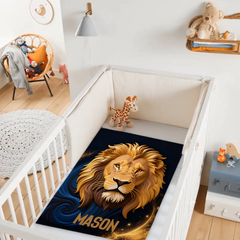 Custom Lion Blanket – Personalized Safari Lion Throw