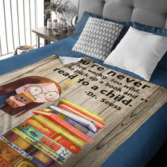 Read To A Child Custom Blanket – Personalized Name Book Poster Blanket – Gift for Parents, Grandparents