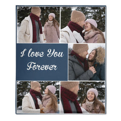 Custom Picture Blanket – Personalized Romantic Photo Throw – Gift for Valentine’s Day