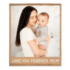 Customized "Mom" Photo Blanket - Personalized Text And Photo - Gift For Mom, Grandma