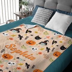 Personalized Custom Name Halloween Blanket