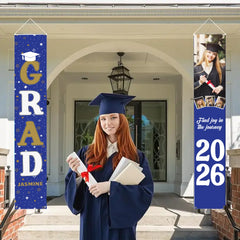 Personalized Custom 4 Photo Graduation Door Banner Party Decorations
