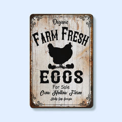 Plaque murale en aluminium rustique avec nom de ferme 