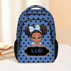 Personalized Cute Cartoon Black Kid Backpack Lunch Bag Pencil Case Set with Name Back