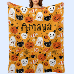 Halloween Name Personalized Custom Blanket - Halloween Gifts