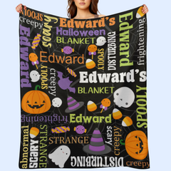Custom Personalized Halloween Design Blanket - Gift for Kids
