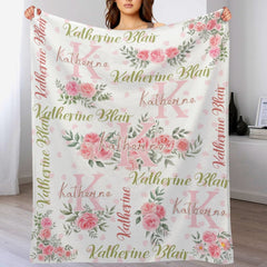 Personalized Baby Blankets for Girls with Name, Custom Baby Blanket
