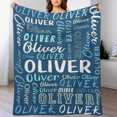 Personalized Name Baby Blanket | Custom Typography Nursery Decor | Unique Baby Gift