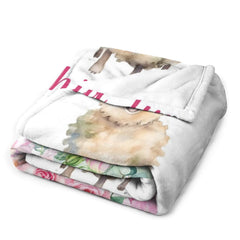 Livraison gratuite✈️Couverture d'agneau avec nom personnalisé pour bébé fille