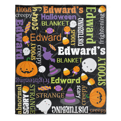 Custom Personalized Halloween Design Blanket - Gift for Kids