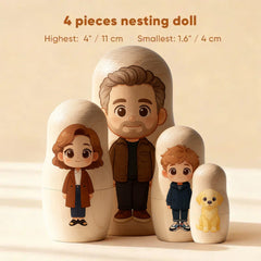 Personalized Portrait Nesting Doll Custom Photo Family Portrait Preview Cartoon Style Gift Photo Christmas Gift