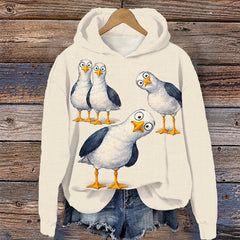 Seagulls Three Funny Birds Pigeon Unisex Hoodie