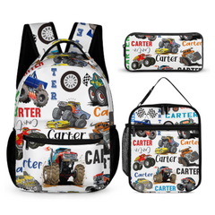 Personalized Name Customized Monster Truck Backpack