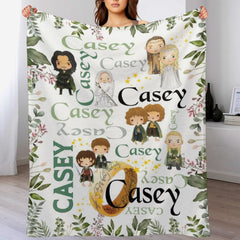 Name Customized Finger Rings Blanket Gifts for Kids