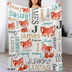 Custom Baby Blanket Personalized Baby Blankets for Boys and Girls-fox Animal blanket