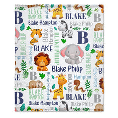 Livraison gratuite✈️Couverture personnalisée - Couverture personnalisée pour animaux de la jungle - Couverture Sherpa - Couverture pour animaux