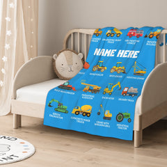 Livraison gratuite✈️ Couverture personnalisée pour bébé de construction - Cadeau pour garçon 