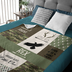 Personalized Hunting Theme Blanket - Baby Boys Blanket Newborn Baby Gift