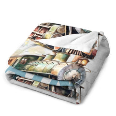 Personalized Name Train Blanket for Boys