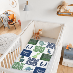 Livraison gratuite✈️Couverture personnalisée avec nom de dinosaure.