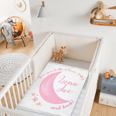 Personalized Moon Nursery Baby Blanket, Love You To The Moon and Back