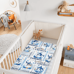 Personalized Shark Blanket for Kids - Watercolor Shark Mouth Sofa Blanket - Personalized Shark Gifts for Shark Lovers