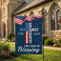 250 Years of Blessing God 1776 2026 Patriotic Flag