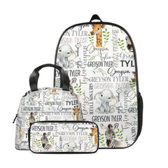 Custom Name Safari Kids Backpack