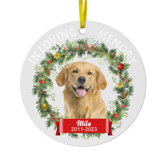 Photo personnalisée en mémoire aimante chien chat - cadeau commémoratif pour animaux de compagnie, cadeau de Noël - ornement acrylique personnalisé