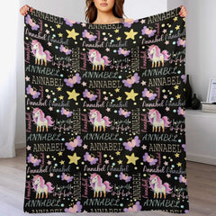 Custom Name Magical Unicorn Baby Blanket