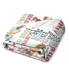 Personalized Farm Animal Blanket - Custom Name - Gift - Farm Blanket