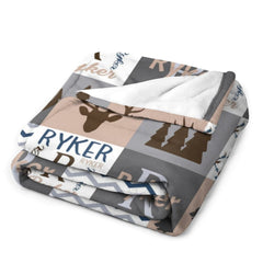 Baby Blanket  - Baby Shower Gift - Woodland Animals Baby Bedding - Woodland Baby Bedding