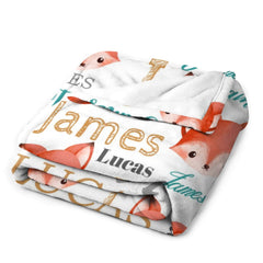 Custom Baby Blanket Personalized Baby Blankets for Boys and Girls-fox Animal blanket
