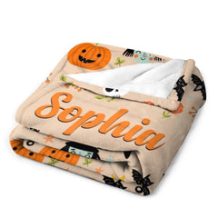 Personalized Custom Name Halloween Blanket