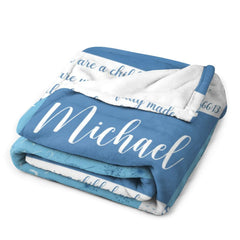 Personalized Baptism Blanket Girl Boy - Soft Custom Baby Baptism Gift Quilt with Name and Bible Verses