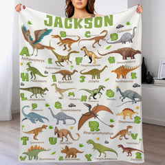 Cute Alphabet Dinosaur Blanket for Boys