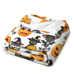 Personalized Custom Name Halloween Blanket For Kids Baby Family
