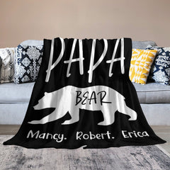 Couverture Papa Ours Nom Personnalisé - Cadeau pour Papa 