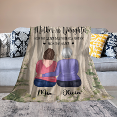 Mère et filles depuis le début - Couverture personnalisée - Anniversaire, cadeau de fête des mères pour les mères, les grands-mères, les filles 