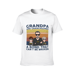 Grandpa, Grandma And Grandson, Granddaughter Bond - Personalized Shirt - Gifts For Grandpa, Grandparents