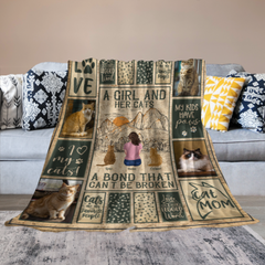 [Photo insérée] Un lien incassable pour une fille et ses chats - Couverture personnalisée - Cadeau d'anniversaire pour la fête des mères pour maman chat, amoureux des chats, papa chat