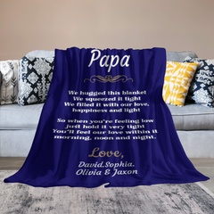 Couverture cadeau personnalisée cher papa pour papa 