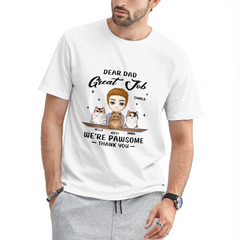 We're Pawsome - Dog & Cat Personalized Custom Unisex T-shirt - Father's Day, Gift For Pet Owners, Pet Lovers