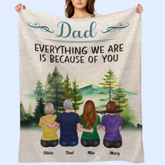 Papa, tout ce que nous sommes à cause de toi - Couverture personnalisée - Anniversaire, cadeau de fête des pères pour père, papa, papa, grand-père 